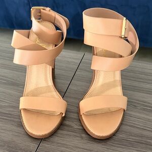Lulu's Chic Nude Strappy Sandals 6.5